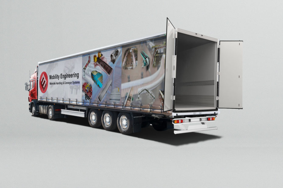 Typical Trailer Truck ideal for loading with Parcelator